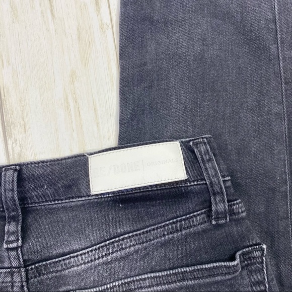 Re/Done Originals High Rise Ankle Cropped in Black - Picture 9 of 11